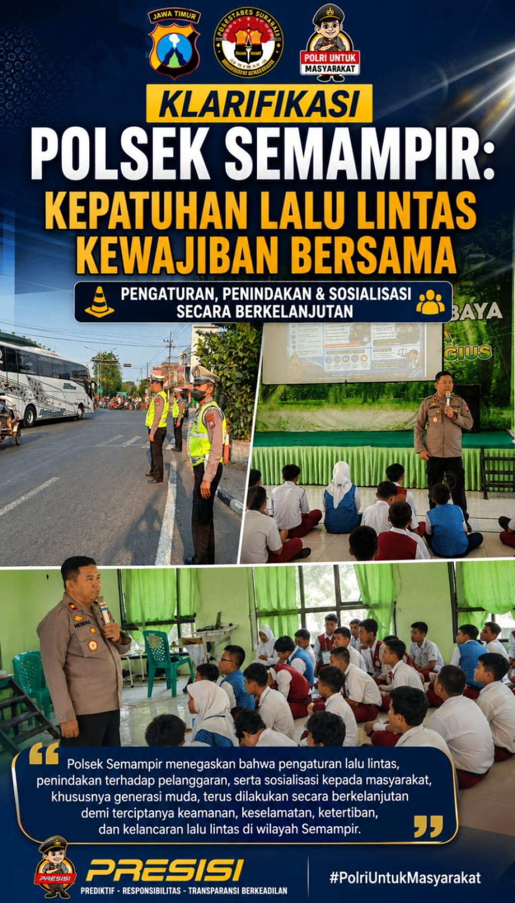 Polsek Semampir Tegaskan Aturan di Pegirian: ETLE Dikerahkan, Warga Diminta Tertib