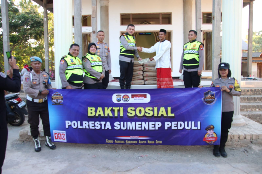 Kapolresta Sumenep Tebar Kepedulian melalui Baksos Pembangunan Masjid Hidayatullah