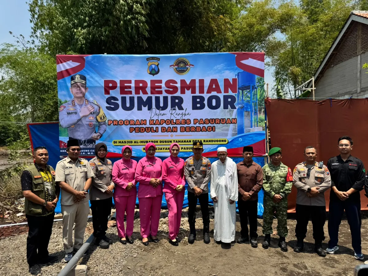 Peduli Kebutuhan Air Bersih, Polres Pasuruan Bangun Sumur Bor di Randugong