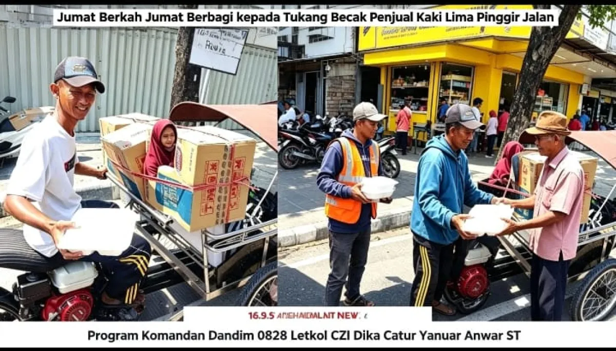 Aksi Konsisten Jumat Berkah, Kodim 0828/Sampang dan Insan Media Bagikan Nasi Kotak untuk Warga