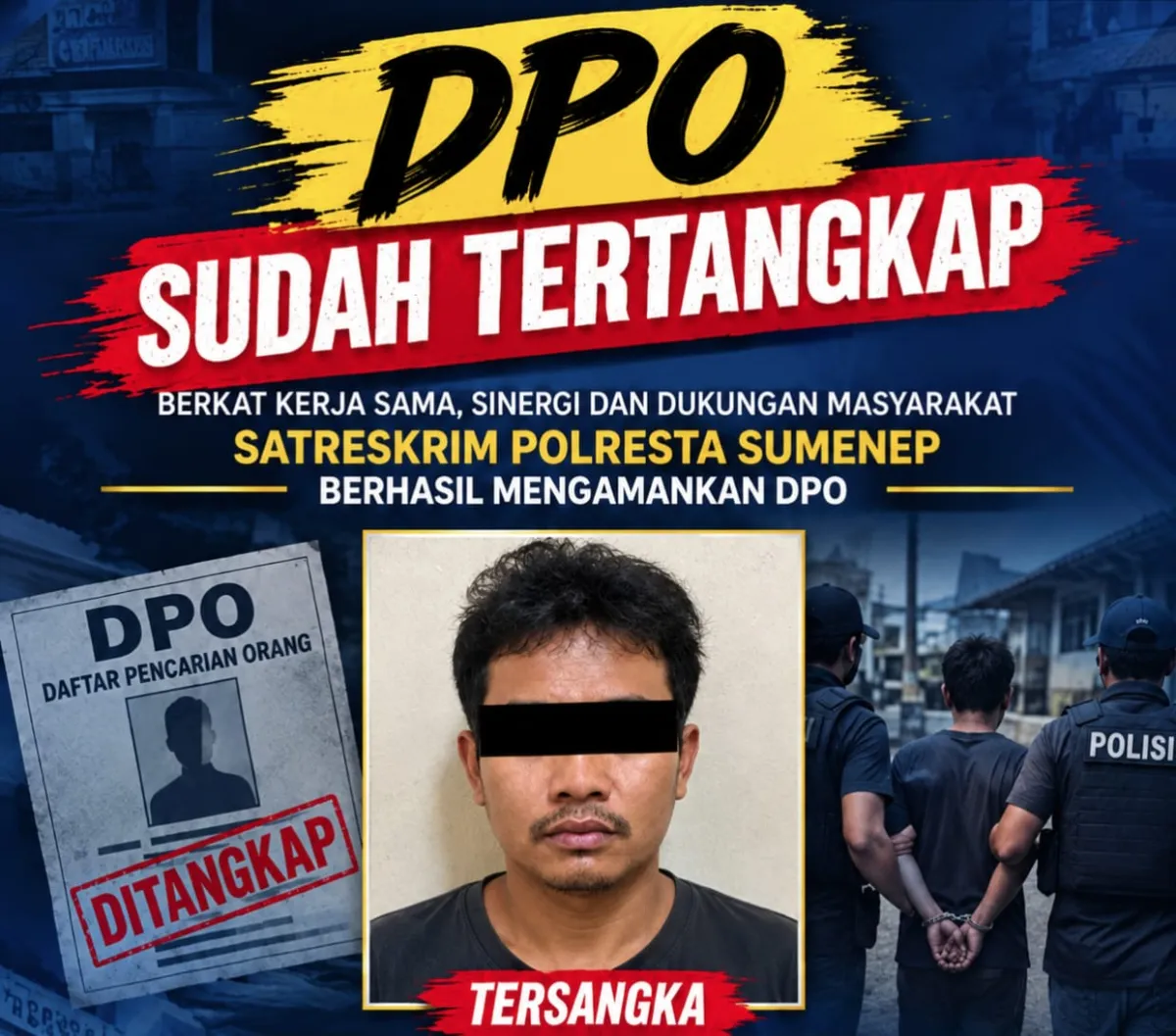 Polresta Sumenep Tangkap Tersangka Penipuan dan/atau Penggelapan Rp200 Juta yang Sempat Masuk DPO